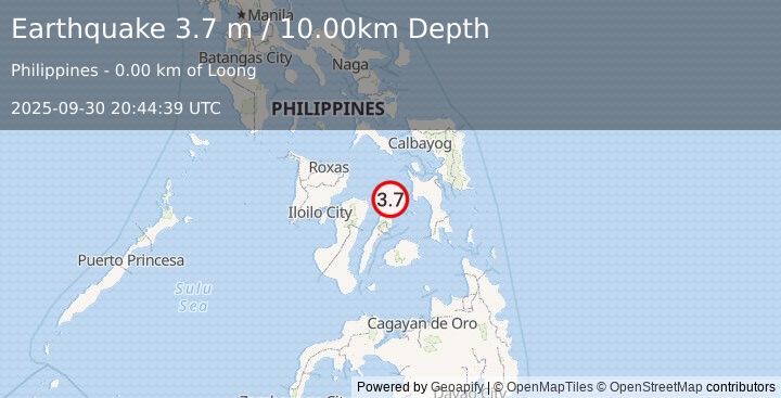 Earthquake LEYTE, PHILIPPINES (3.7 m) (2025-09-30 20:44:39 UTC)
