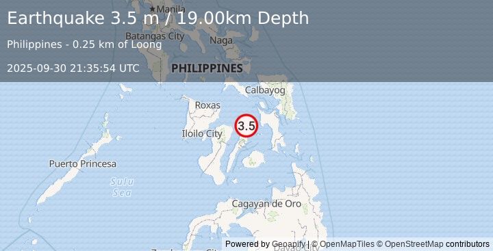 Earthquake LEYTE, PHILIPPINES (3.5 m) (2025-09-30 21:35:54 UTC)