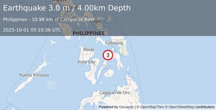 Earthquake LEYTE, PHILIPPINES (3.0 m) (2025-10-01 05:10:36 UTC)