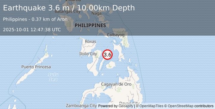 Earthquake LEYTE, PHILIPPINES (3.6 m) (2025-10-01 12:47:38 UTC)