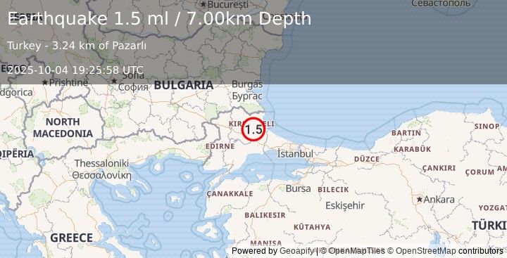 Earthquake WESTERN TURKEY (1.5 ml) (2025-10-04 19:25:58 UTC)