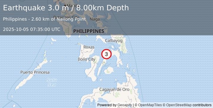 Earthquake LEYTE, PHILIPPINES (3.0 m) (2025-10-05 07:35:00 UTC)