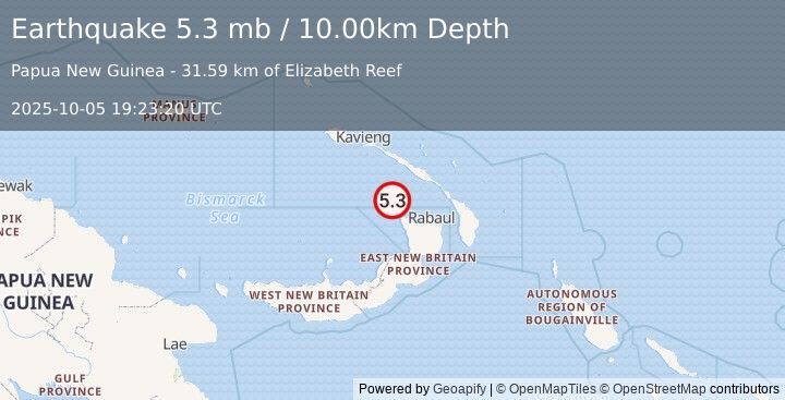 Earthquake NEW IRELAND REGION, P.N.G. (5.2 mb) (2025-10-05 19:23:18 UTC)