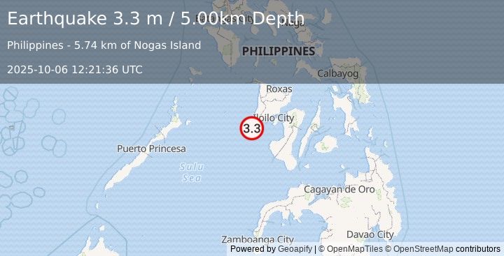 Earthquake PANAY, PHILIPPINES (3.3 m) (2025-10-06 12:21:36 UTC)