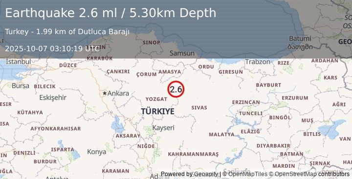Earthquake CENTRAL TURKEY (2.6 ml) (2025-10-07 03:10:19 UTC)
