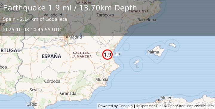 Earthquake SPAIN (1.9 ml) (2025-10-08 14:45:55 UTC)