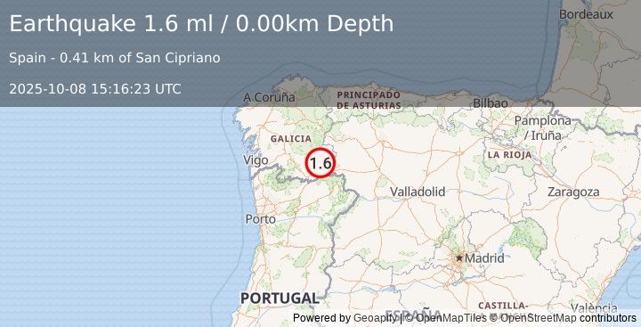 Earthquake SPAIN (1.6 ml) (2025-10-08 15:16:23 UTC)