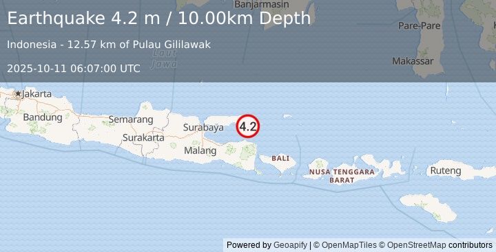 Earthquake BALI SEA (4.2 m) (2025-10-11 06:07:00 UTC)