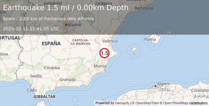 Earthquake SPAIN (1.5 ml) (2025-10-11 11:41:05 UTC)