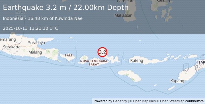 Earthquake BALI SEA (3.2 m) (2025-10-13 13:21:30 UTC)