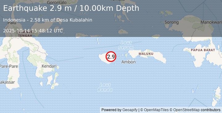 Earthquake BURU, INDONESIA (2.9 m) (2025-10-14 15:48:12 UTC)