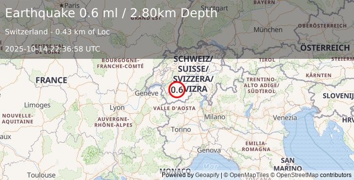 Earthquake SWITZERLAND (0.6 ml) (2025-10-14 22:36:58 UTC)