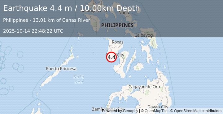 Earthquake PANAY, PHILIPPINES (4.4 m) (2025-10-14 22:48:22 UTC)