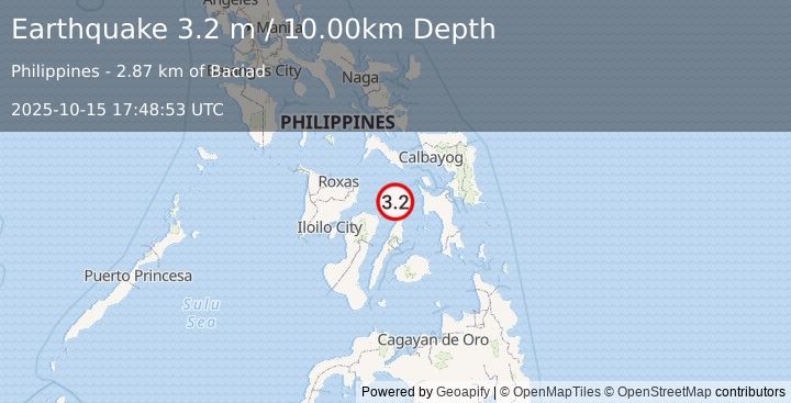 Earthquake VISAYAN SEA, PHILIPPINES (3.2 m) (2025-10-15 17:48:53 UTC)