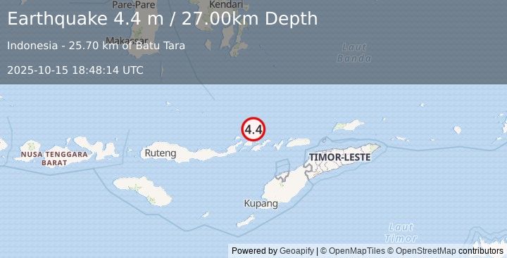 Earthquake BANDA SEA (4.4 m) (2025-10-15 18:48:14 UTC)