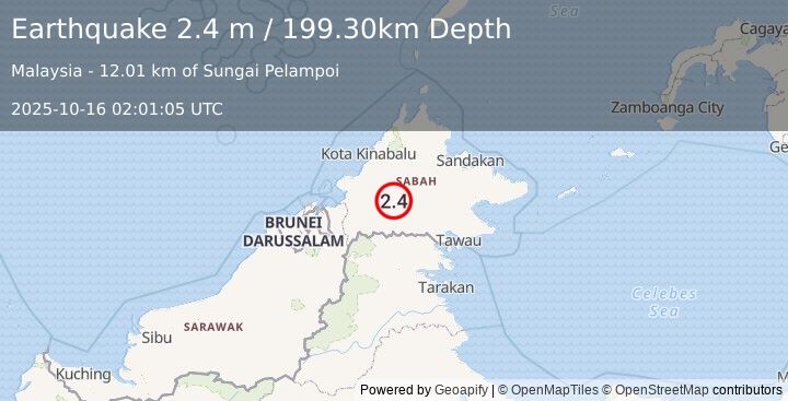 Earthquake SABAH, MALAYSIA (2.4 m) (2025-10-16 02:01:05 UTC)