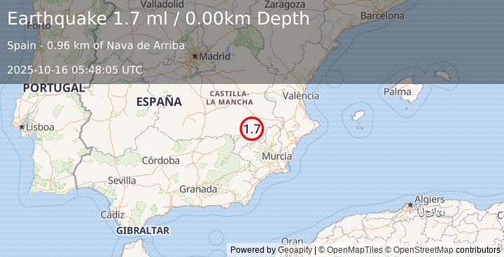 Earthquake SPAIN (1.7 ml) (2025-10-16 05:48:05 UTC)
