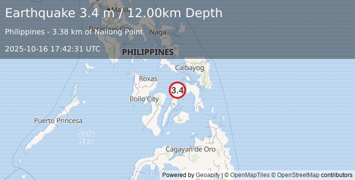 Earthquake LEYTE, PHILIPPINES (3.4 m) (2025-10-16 17:42:31 UTC)