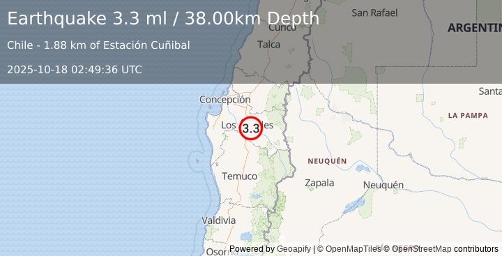 Earthquake BIO-BIO, CHILE (3.3 ml) (2025-10-18 02:49:36 UTC)