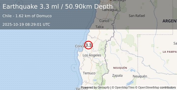 Earthquake BIO-BIO, CHILE (3.3 ml) (2025-10-19 08:29:01 UTC)