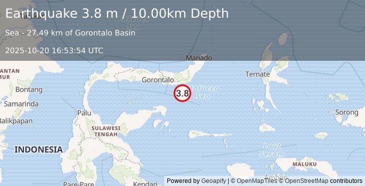 Earthquake MOLUCCA SEA (3.8 m) (2025-10-20 16:53:54 UTC)