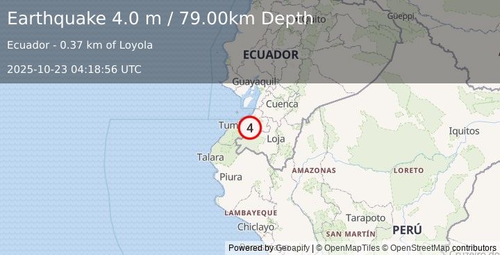 Earthquake PERU-ECUADOR BORDER REGION (4.0 m) (2025-10-23 04:18:56 UTC)