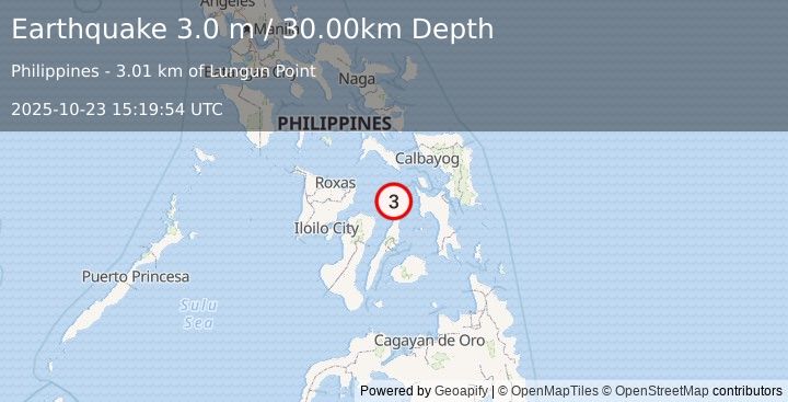 Earthquake VISAYAN SEA, PHILIPPINES (3.0 m) (2025-10-23 15:19:54 UTC)