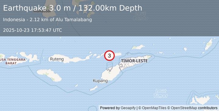 Earthquake KEPULAUAN ALOR, INDONESIA (3.0 m) (2025-10-23 17:53:47 UTC)