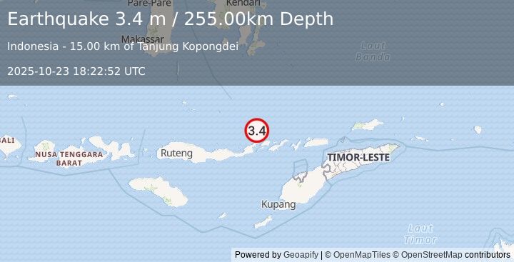 Earthquake FLORES SEA (3.4 m) (2025-10-23 18:22:52 UTC)