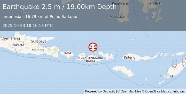 Earthquake BALI SEA (2.5 m) (2025-10-23 18:16:13 UTC)