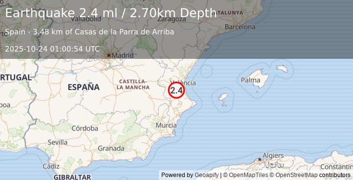 Earthquake SPAIN (2.4 ml) (2025-10-24 01:00:54 UTC)
