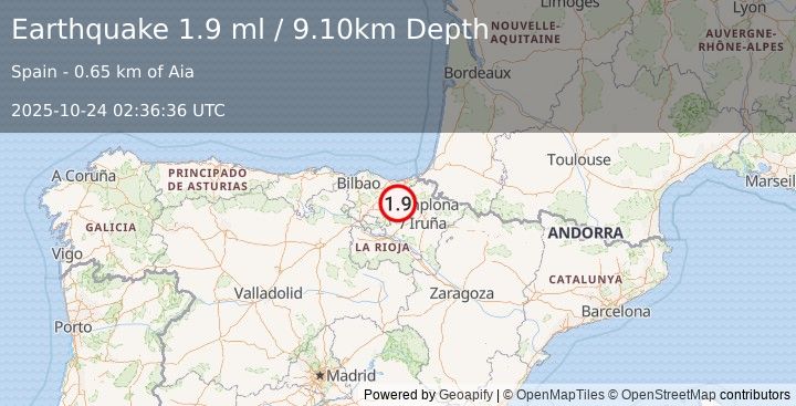 Earthquake SPAIN (1.5 ml) (2025-10-24 02:35:36 UTC)