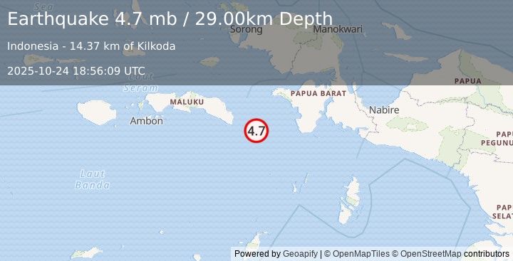 Earthquake BANDA SEA (4.7 mb) (2025-10-24 18:56:09 UTC)