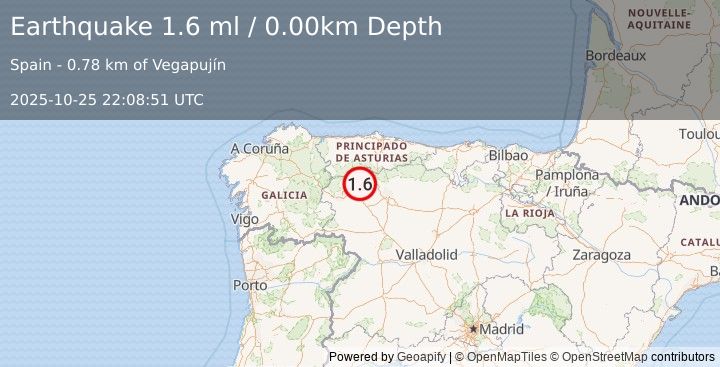 Earthquake SPAIN (1.6 ml) (2025-10-25 22:08:51 UTC)