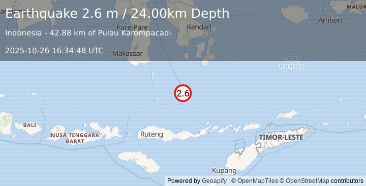 Earthquake FLORES SEA (2.6 m) (2025-10-26 16:34:48 UTC)