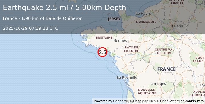 Earthquake FRANCE (2.5 ml) (2025-10-29 07:39:28 UTC)