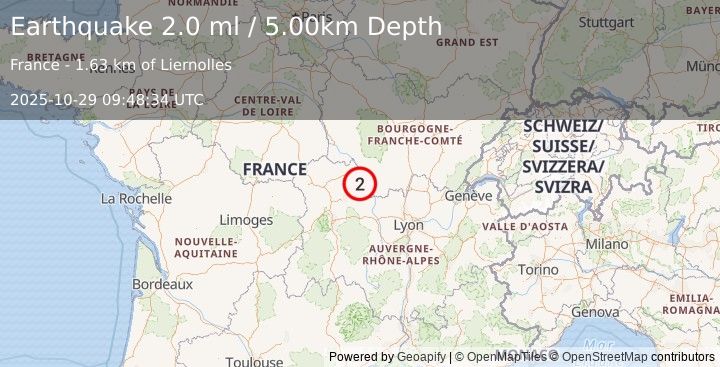 Earthquake FRANCE (2.0 ml) (2025-10-29 09:48:34 UTC)