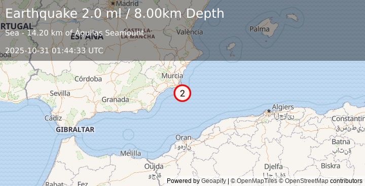 Earthquake SPAIN (2.0 ml) (2025-10-31 01:44:33 UTC)