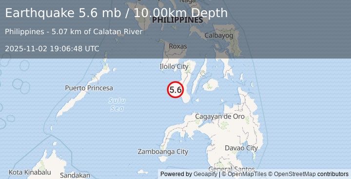 Earthquake NEGROS, PHILIPPINES (5.5 mw) (2025-11-02 19:06:56 UTC)