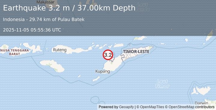 Earthquake TIMOR REGION (3.2 m) (2025-11-05 05:55:36 UTC)