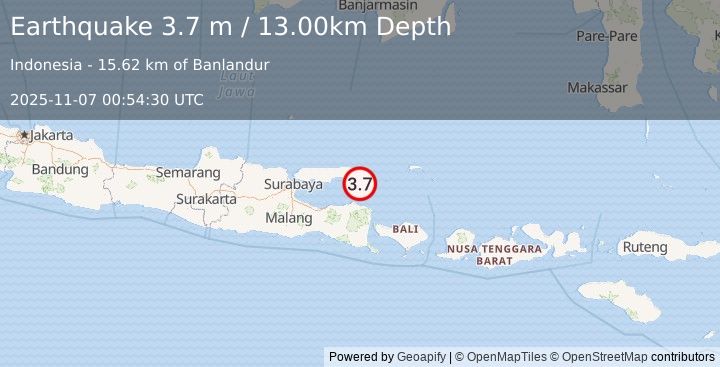 Earthquake BALI SEA (3.7 m) (2025-11-07 00:54:30 UTC)