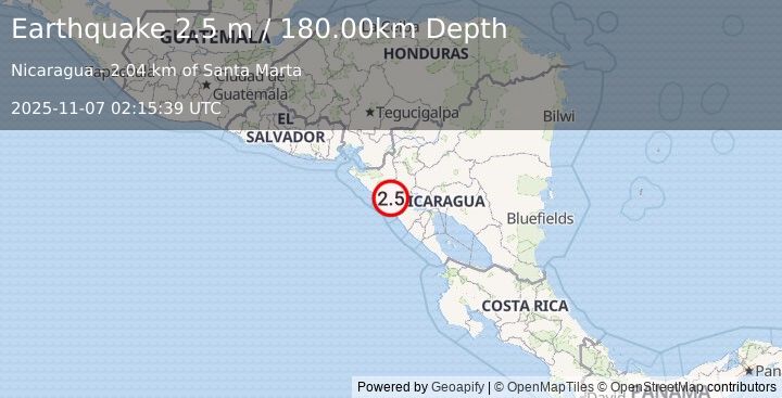 Earthquake NICARAGUA (2.5 m) (2025-11-07 02:15:39 UTC)