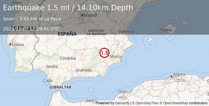 Earthquake SPAIN (1.5 ml) (2025-11-07 12:29:41 UTC)