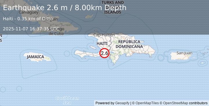 Earthquake HAITI REGION (2.6 m) (2025-11-07 16:37:35 UTC)
