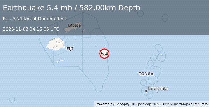Earthquake FIJI REGION (5.6 mw) (2025-11-08 04:15:03 UTC)