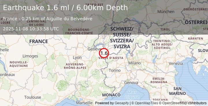 Earthquake FRANCE (1.6 ml) (2025-11-08 10:33:58 UTC)
