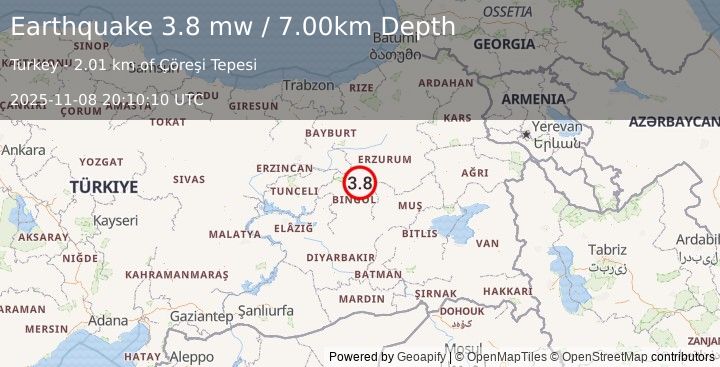 Earthquake EASTERN TURKEY (3.8 mw) (2025-11-08 20:10:10 UTC)