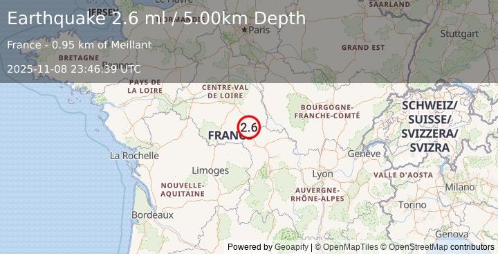 Earthquake FRANCE (2.5 ml) (2025-11-08 23:46:38 UTC)
