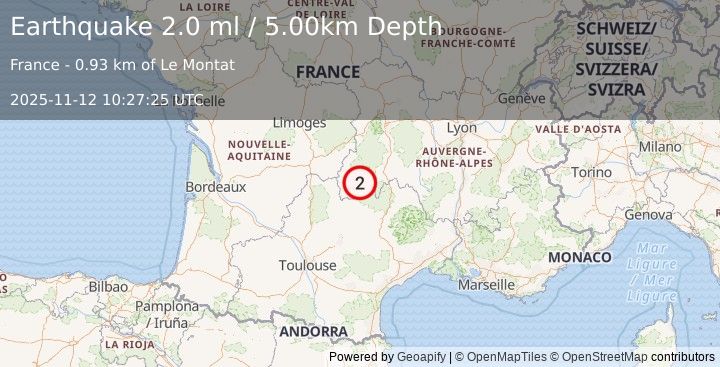 Earthquake FRANCE (2.0 ml) (2025-11-12 10:27:25 UTC)