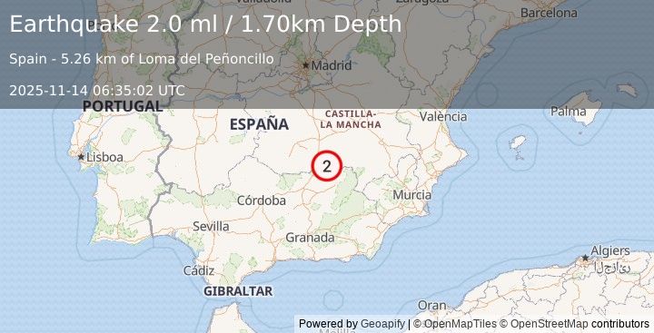 Earthquake SPAIN (2.0 ml) (2025-11-14 06:35:02 UTC)